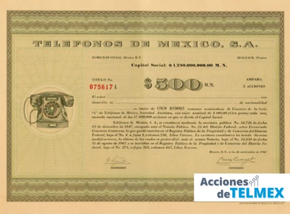 Qué precio tiene una acción de Telmex