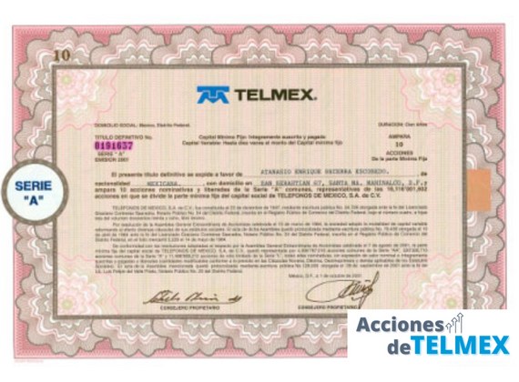 Venta de acciones Telmex